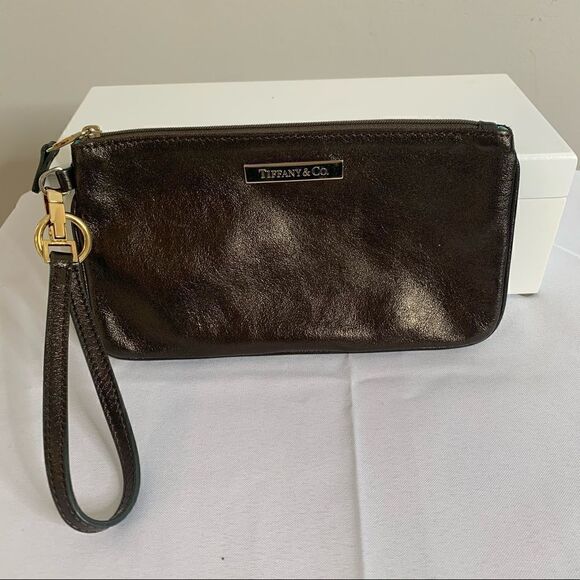 Tiffany & Co. Bronze Leather Pouch/Clutch - Picture 1 of 15